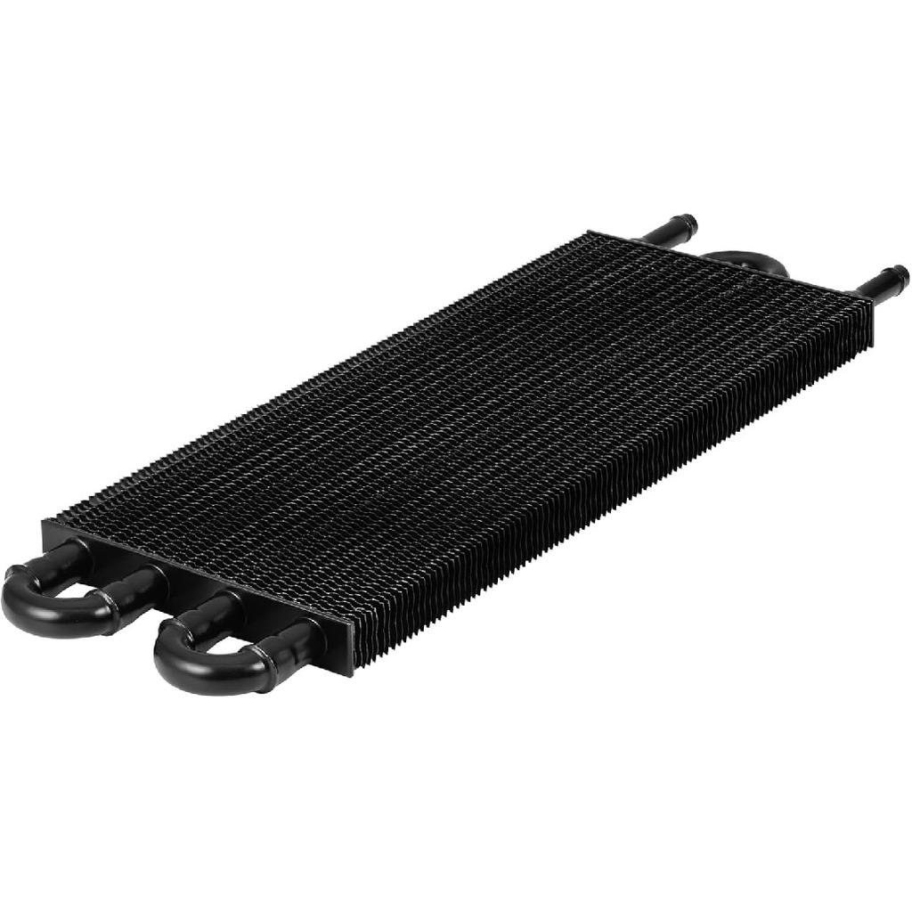 Масляный радиатор трансмиссии, Универсальный, 4-рядный, Трубчато-пластинчатый, Совместим с Ford, Chevrolet и Dodge Ram - Черный - Алюминий