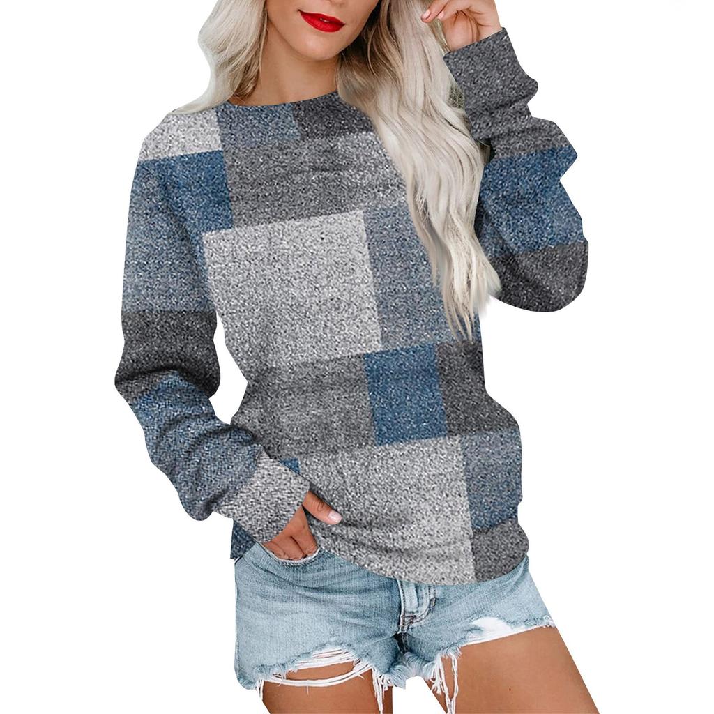 Женская толстовка с принтом, повседневная удобная свободная легкая женская толстовка с длинным рукавом и круглым вырезом