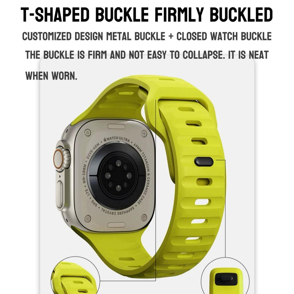 Silicone Strap for Apple Watch Band Ultra 2 49mm Correa Bracelet for Iwatch 9 8 7 6 5 SE 4 3 2 1 44mm 40mm 41mm 45mm 38mm 42mm Watchband