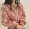 Вязаный кардиган с капюшоном, свитер, свободная куртка на молнии с длинными рукавами