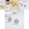 Праздничные серьги-пусеты «Снежинки» с серебристым покрытием для женщин, подарочный аксессуар