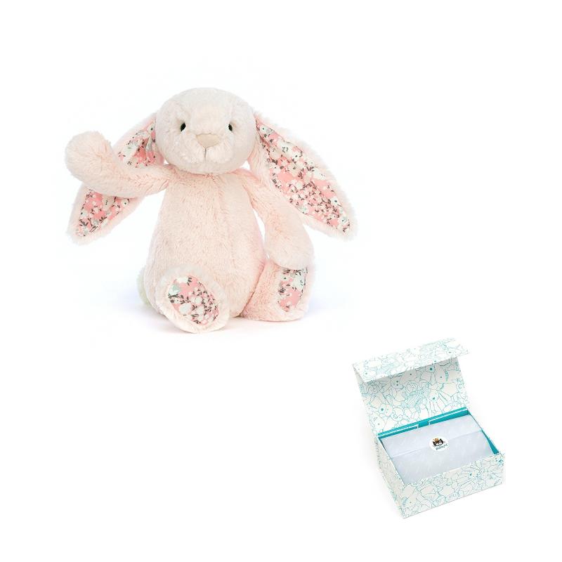 JELLYCAT Серия Бонни Кролик Девочка Цветочная Ткань Вишнево-Розовый Бонни Кролик Китай Ограниченная Успокаивающая Кукла Плюшевая Кукла 18см/31см/51см Высота