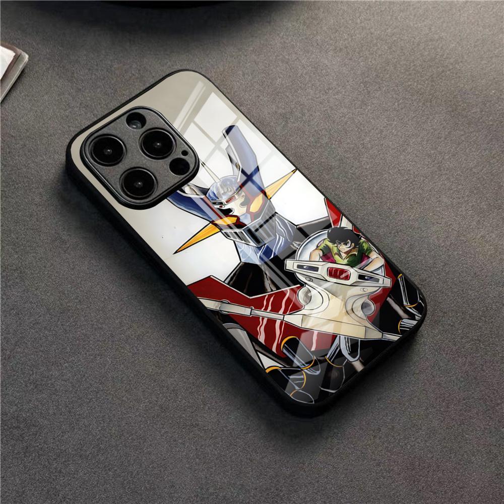Чехол для телефона UFO Robot Goldorak для 17 Pro Max IPhone 16 Pro 14 12 11 13 Mini X XR XS 15 Plus SE Стеклянная крышка