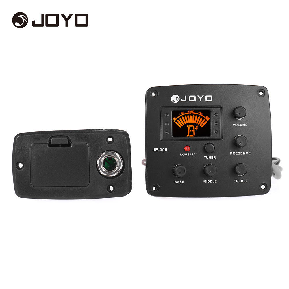 JOYO JE-305 Acoustic Guitar Piezo Pickup Preamp 4-Band EQ Equalizer Tuner System with LCD Display