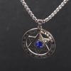 Мужское ожерелье в европейском и американском стиле «Глаз ангела и дьявола», синий бриллиант гексаграмма, украшения из титановой стали