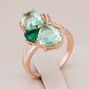 Уникальное кольцо с большим зеленым камнем для женщин, модный ромбовидный натуральный циркон, аксессуары, цвет розового золота, винтажные повседневные украшения