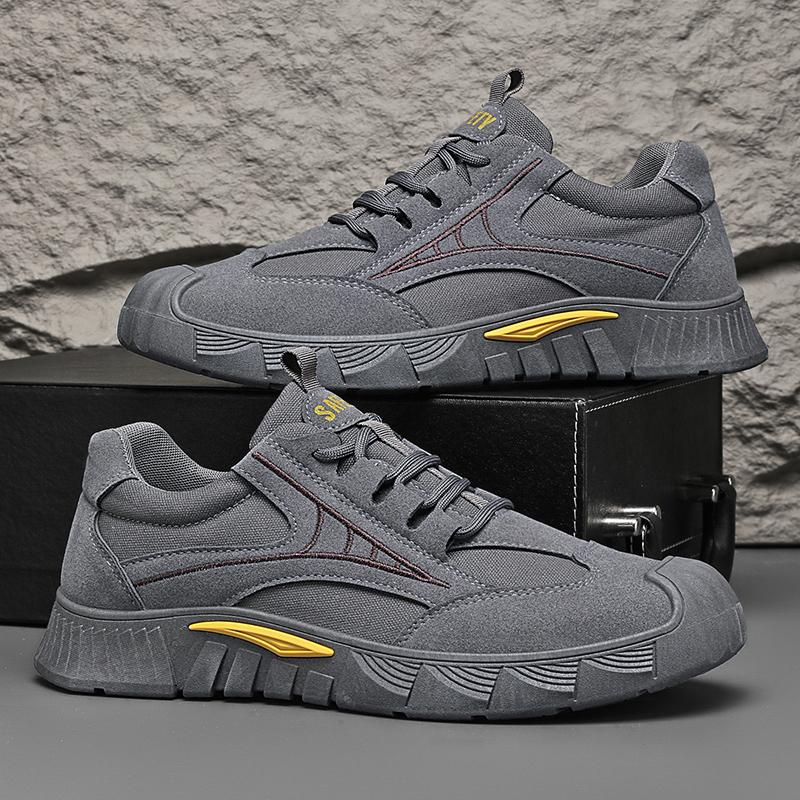 Мужская обувь, нескользящая, осенняя, на платформе, для улицы, удобная, износостойкая, рабочая обувь, на шнуровке, модная, низкая, повседневная обувь 2025