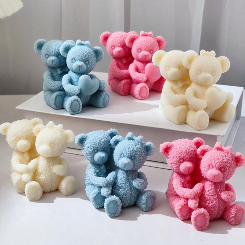 Bear Candle Silicone Mold for Handmade Desktop Decoration Gypsum Epoxy Resin Aroma Candle Mould for Home Decoration