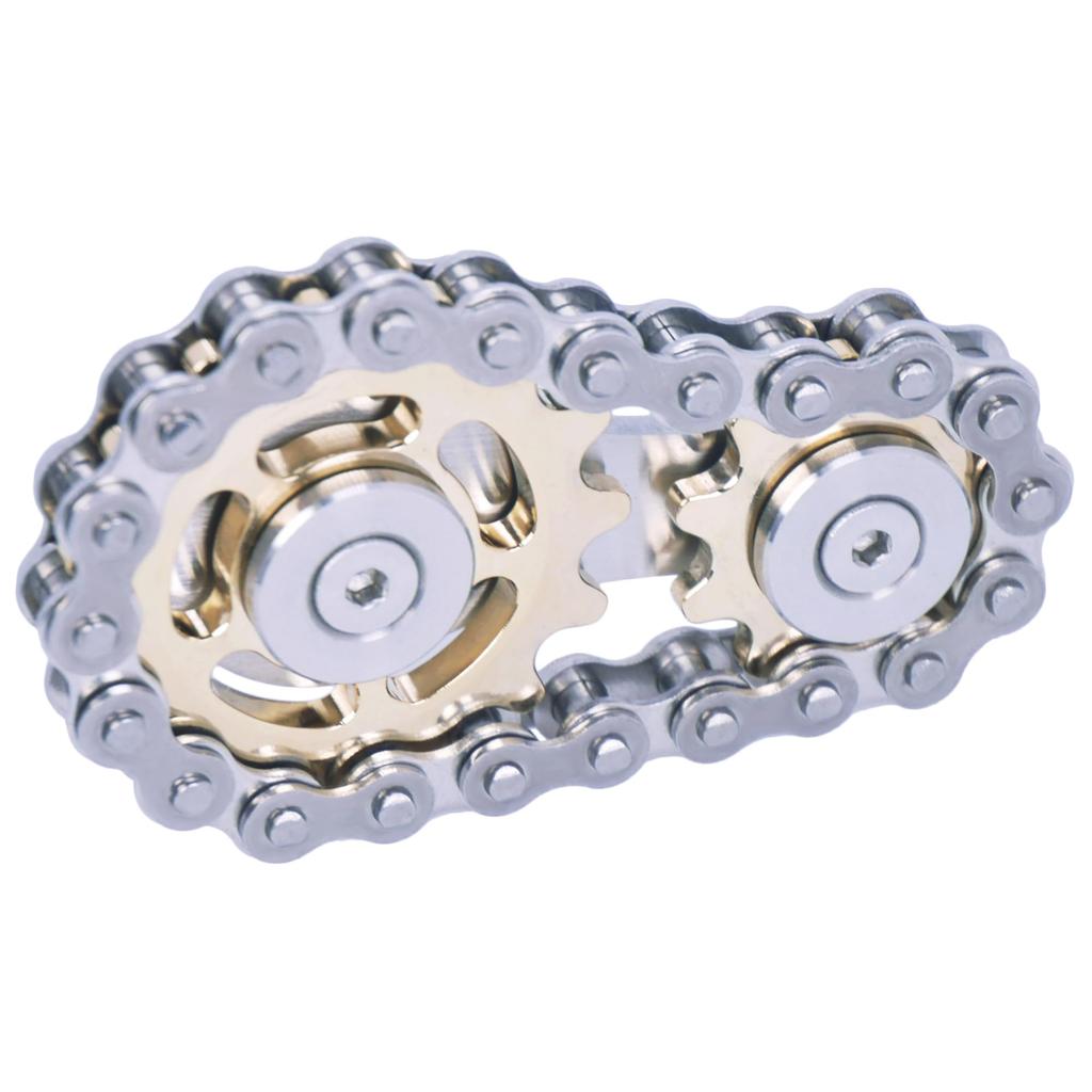 Fidget Linkage Bike Chain Spinner Design Figurine Spinning Finger Metal Stainless Steel Durable Mechanics with Smooth Fidget Toy for Adults and Kids