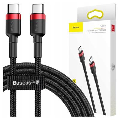 Кабель USB-C на USB-C PD Baseus Cafule PD 2.0 QC 3.0 60 Вт 1 м (Черный и красный)