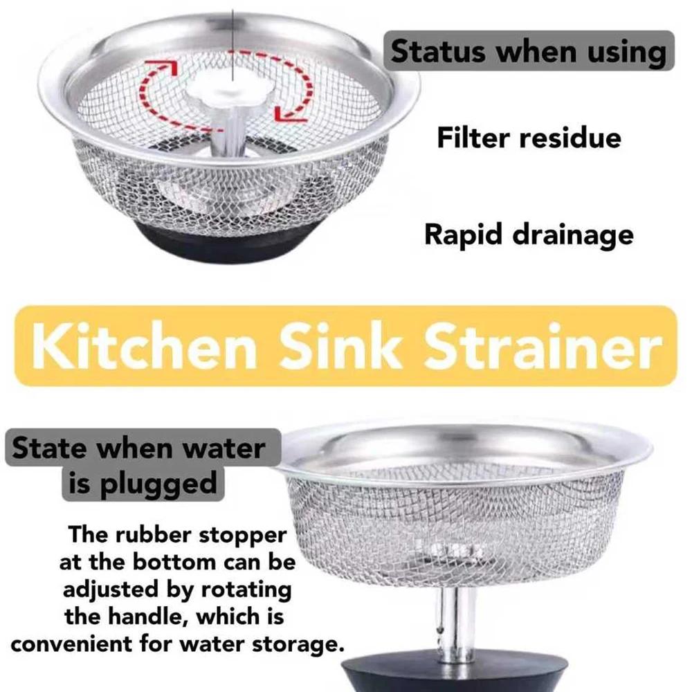 Kitchen Sink Filter Stainless Steel Sink Strainer Mesh Bathroom Floor Drains Catcher Waste Drain Hole Filter Kitchen Accessories