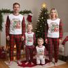Рождественский принт Комплект пижамы с длинным рукавом для родителей и детей Домашняя одежда