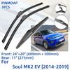 3 шт. для KIA Soul MK2 EV 2014-2019 24 "20" 11 "передние и задние щетки стеклоочистителя лобовое стекло резак для окон аксессуары 2014 2015 2016 2017 2018 2019
