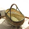 Bamboo Weave Vegetable Shopping Basket - Handmade, Handheld Kitchen Storage