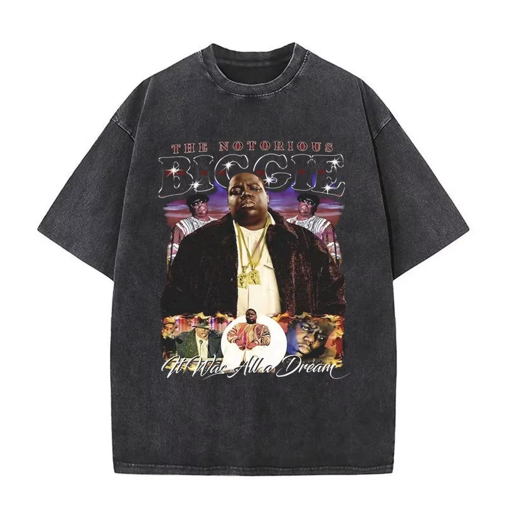 Рэпер The Notorious Big Ready To Die Постиранная Винтажная Футболка Biggie Smalls Графические Футболки Мужские Женские Хип-Хоп Оверсайз Футболки