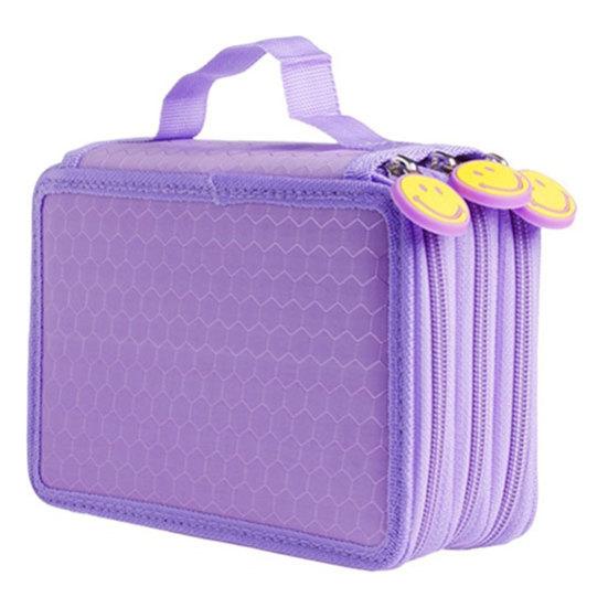 Large Capacity 3 Layer 52 Holes Student Pen Pencil Storage Zipper Case Holder