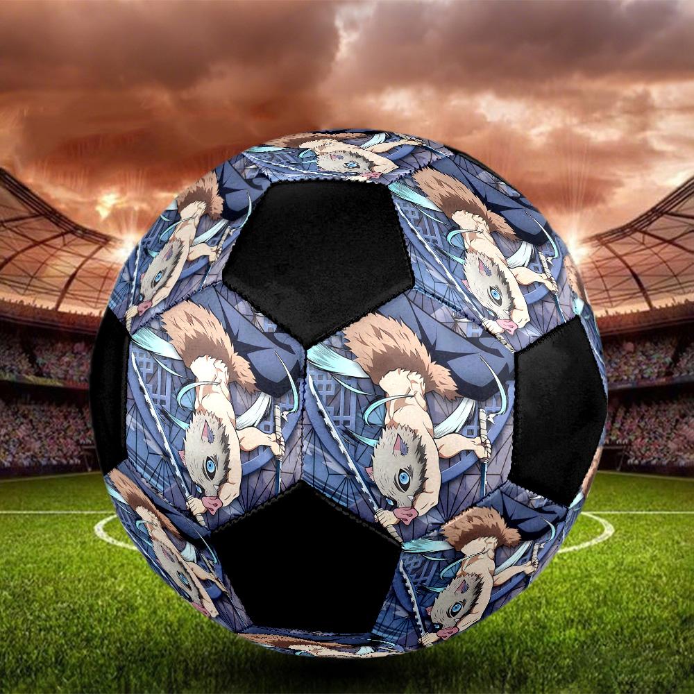Inosuke Hashibira Soccer Ball Colorful All Ages Machine Stitched PVC Competition Ready Durable High-Bounce.SIZE5