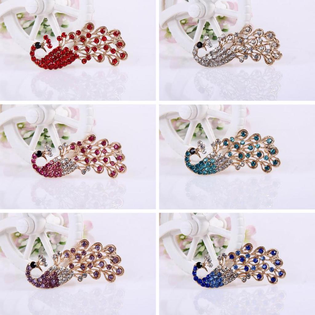 Модная женская блестящая брошь со стразами и полым павлином, булавка для свадебных украшений