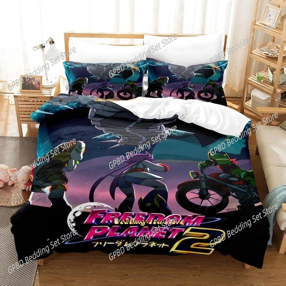 Новый Игровой Набор Постельного Белья Freedom Planet 3D Пододеяльник Наволочки Односпальный Двуспальный Полный Queen King Размер Домашний Декор Одеяло Подарок Мальчикам