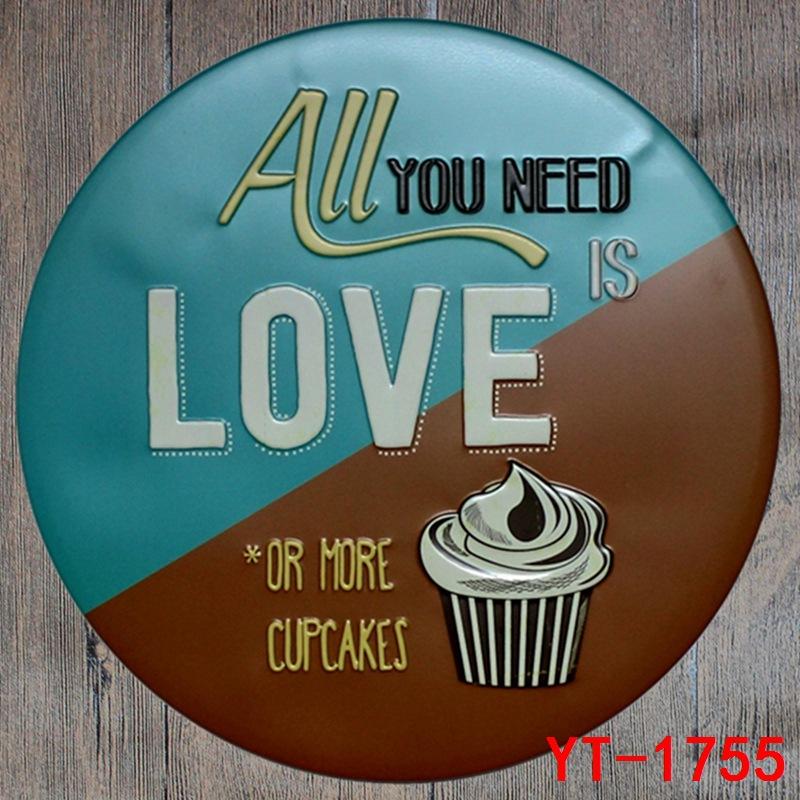 Football Beer Coffee Pizza Round Tin Painting Retro Nostalgia Popular Hair Salon Hotel Restaurant Decoration