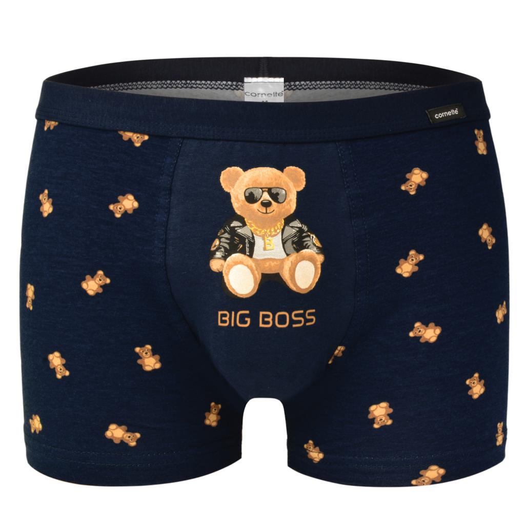 Cornette Men's Boxer Shorts Navy Blue Set of 2 Teddy Bears Cotton