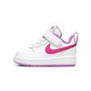 Court Borough 2 Comfortable Lightweight Slip-Resistant Shock-Absorbing Durable Low-Top Walking Shoes Baby Shoes White Pink Purple BQ5453-111