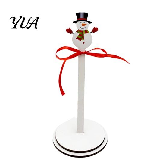 Santa Claus Napkin Holder Christmas Wooden Paper Towel Holder, 2D Roll Dispenser with Snowman Gift for Kitchen Patterns, Decorative Tissue Stand