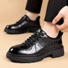 Модные повседневные кожаные туфли для мужчин с толстой подошвой, высококачественные кроссовки для бега, на шнуровке, противоскользящие, деловые туфли, плоская дизайнерская обувь