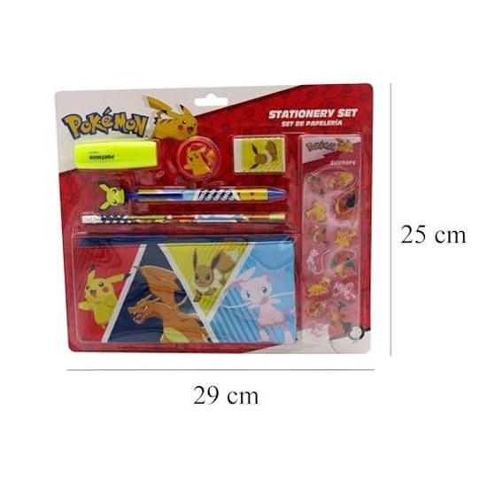 CYPBRANDS Набор канцелярских принадлежностей Pokémon пенал карандаши ластик точилка ручка маркер наклейки разноцветный официальный продукт