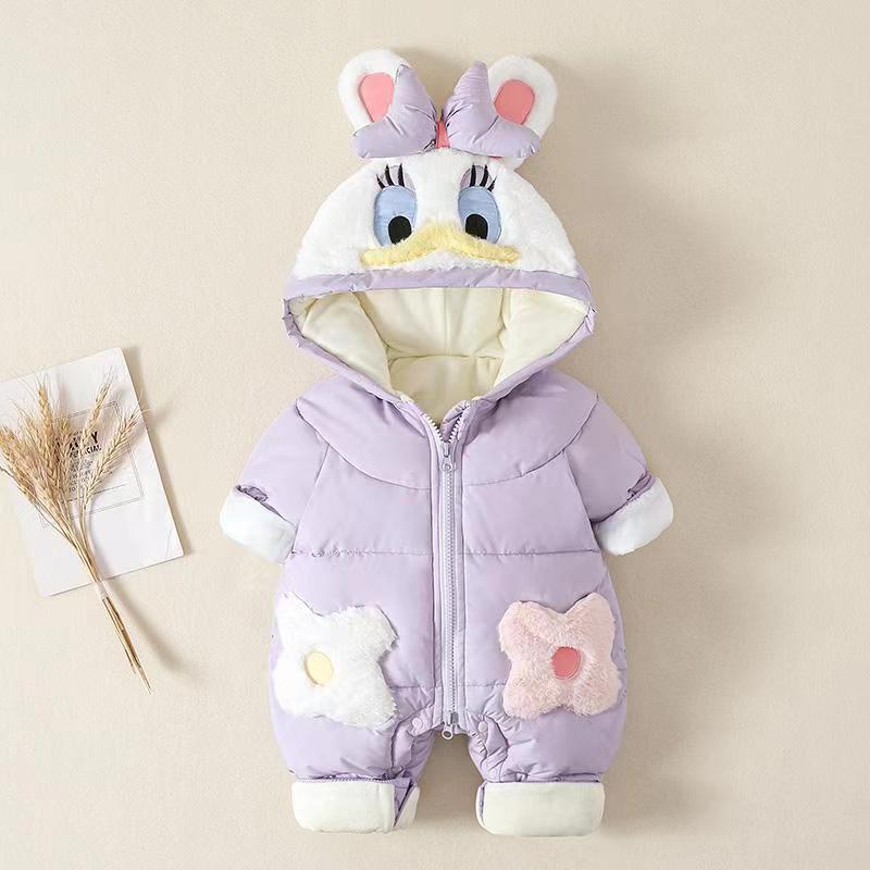 Детский пуховый хлопковый комбинезон зимняя одежда утолщенный теплый для девочки