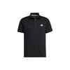 Solid Color Golf Polo Shirt Men Tops Black HS9051