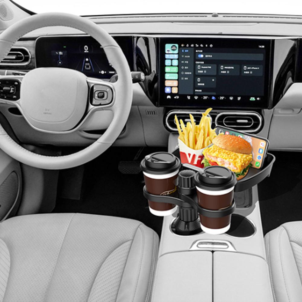 Подставка для телефона с вращением на 360 градусов, автомобильный подстаканник, подставка для напитков, регулируемый автомобильный столик для еды