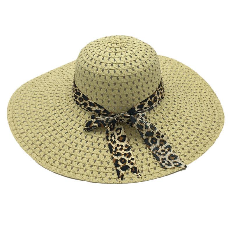 Женская пляжная шляпа, женская солнцезащитная кепка-дерби с широкими полями, флоппи-фолд, повседневная летняя соломенная шляпа от солнца