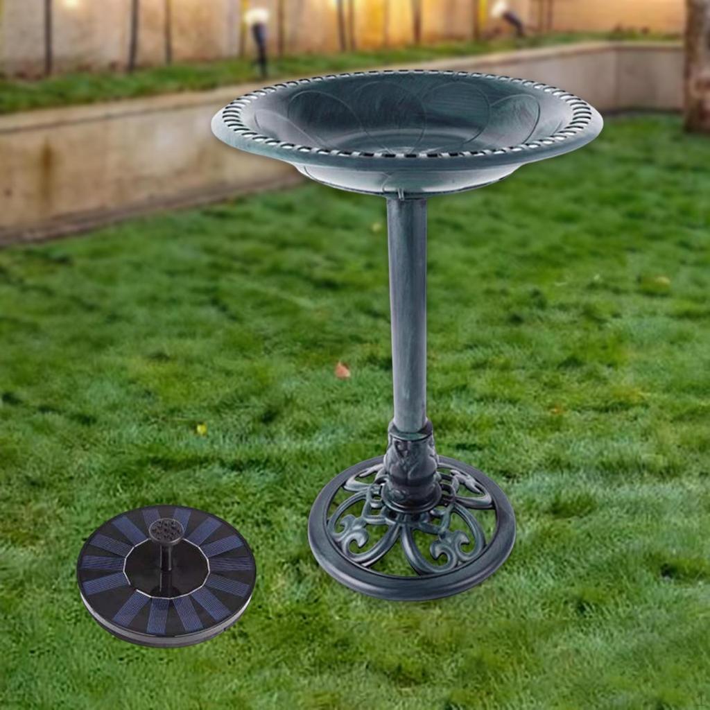 Пьедестал Сад Птичья Ванна Открытый Патио Украшение Двор Палуба Солнечный Фонтан