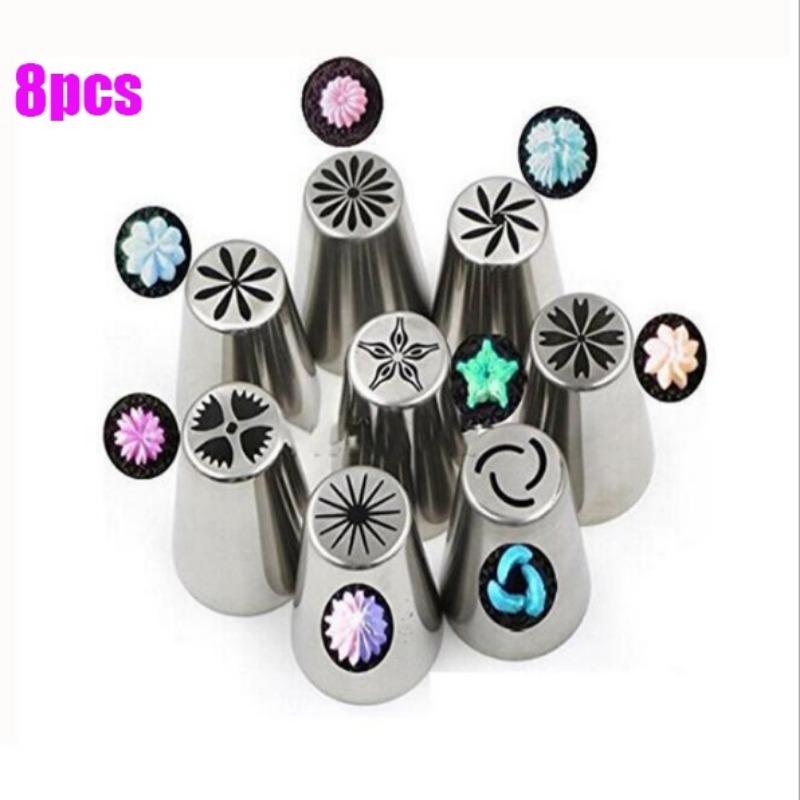 6/8 шт., русские тюльпаны, цветы, насадки для обледенения торта, насадки для украшения, инструменты для выпечки