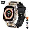 Спортивный ремешок из резины для Apple Watch Ultra 3 49 мм Серии 11 10 46 мм Силиконовый металлический браслет для iWatch 9 8 7 6 SE 44 мм 45 мм Ремешок