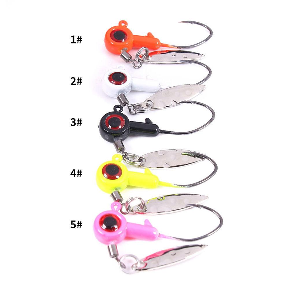 Premium Barbed Fishing Hooks Soft Lure Hooks With Metal Spinner Slice Hook 3.5g 1.75g