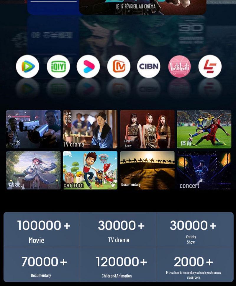 Портативный беспроводной проектор 2025 Ultra-Clear 4K с автофокусом и совместимостью с Android, оптимизированный для проецирования на белую стену.