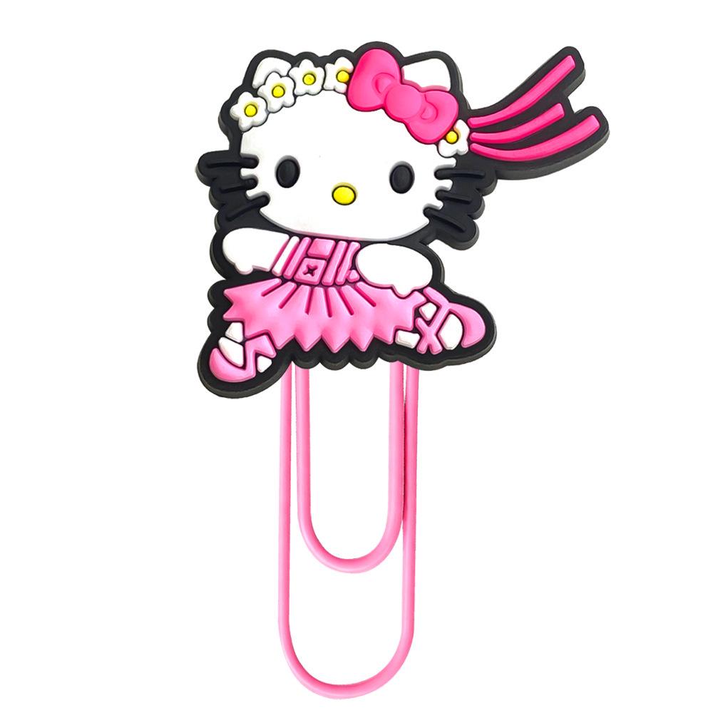 Креативная закладка с мультяшными персонажами Sanrio: Разноцветные большие скрепки для бумаги для офиса