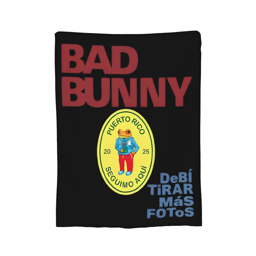 Bad Bunny DTMF Fleece Blankets Music Funny Throw Blankets for Home 150*125cm Plush Thin Quilt,