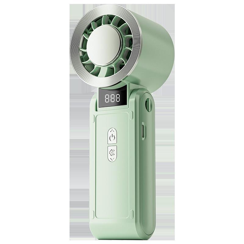 Portable Foldable Handheld Mini Fan with USB Charging & Digital Display