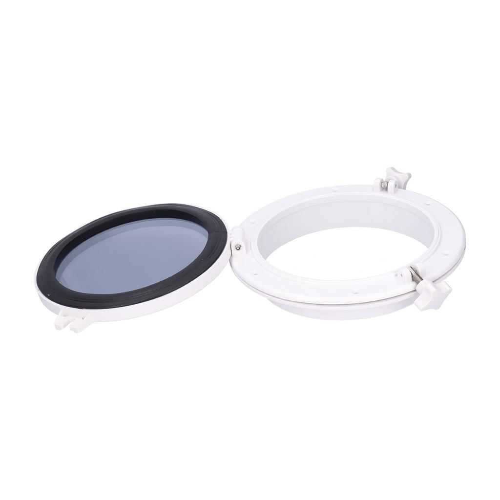 10in Round Portlight Porthole Tempered Glass Opening Window for Marine Boat Yacht RV White