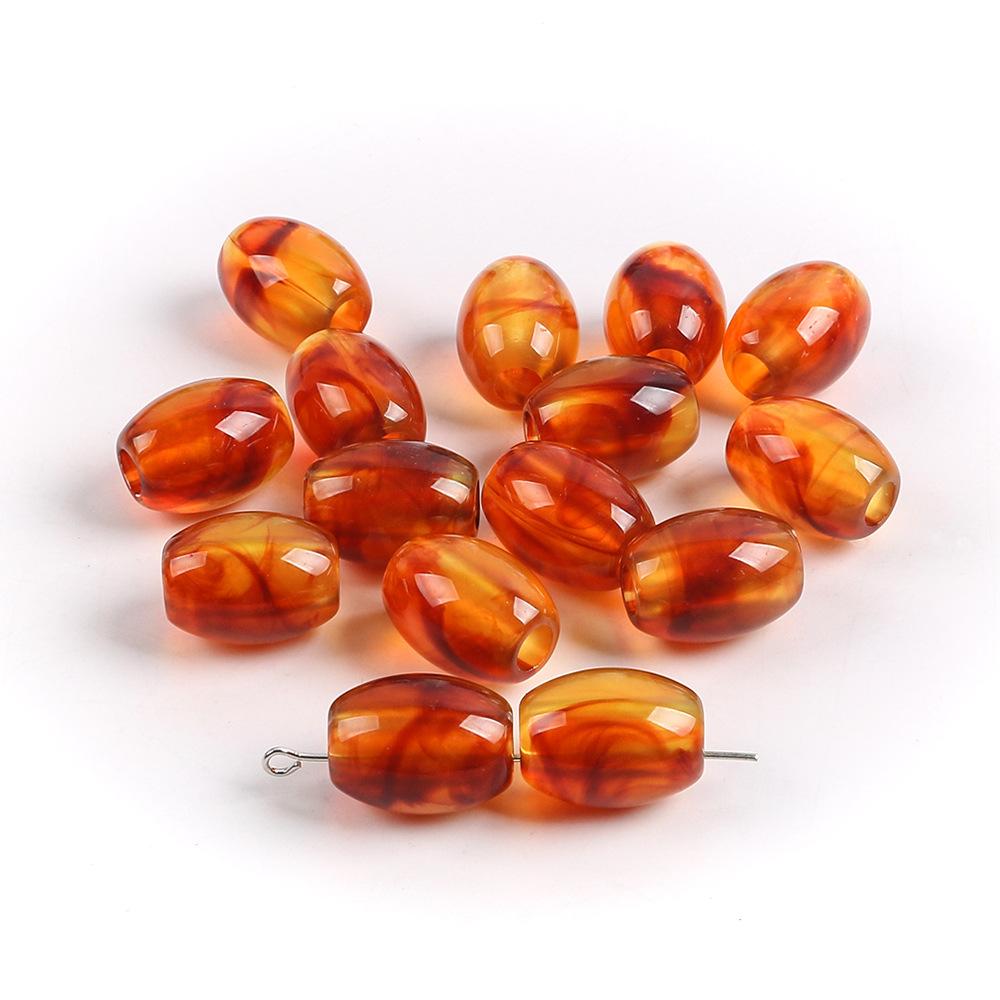 Акриловые овальные двухцветные бусины-ведра, бусины с большим отверстием, подушка для сиденья автомобиля, бисерный браслет, ожерелье, аксессуары для изготовления ювелирных изделий своими руками