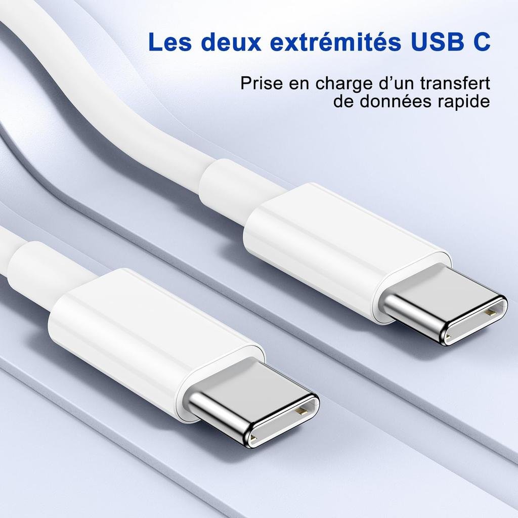 Двойной кабель USB-C 100W PD для быстрой зарядки Type C на Type C для iPhone 15 Plus 16 Pro Max Samsung Кабель для передачи данных для быстрой зарядки С коробкой