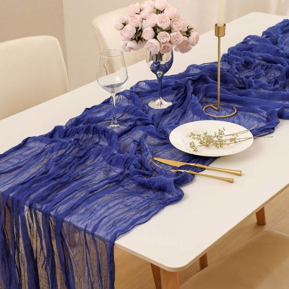 Gift Semi Sheer Cheesecloth Table Runner 35×70 Inch Polyester Gauze Table Cloth Boho Table Decorations Wedding