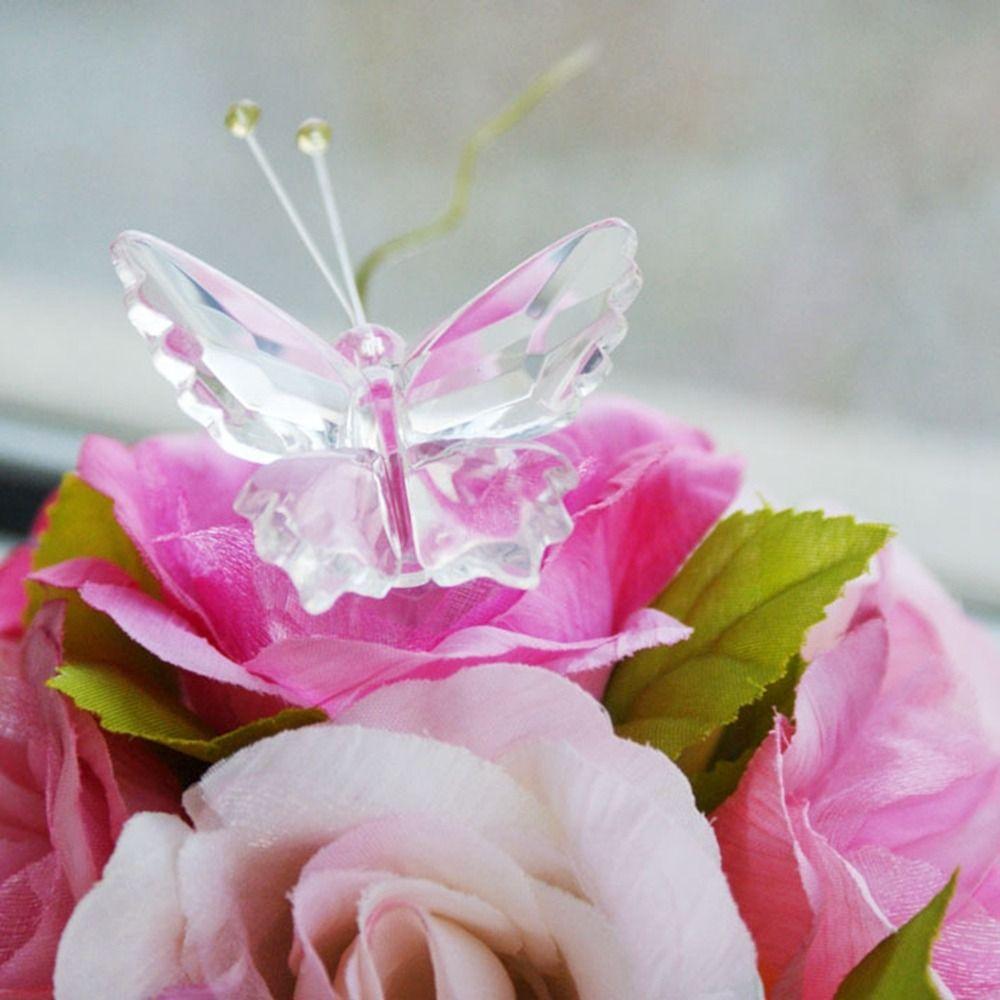 White Crystal Butterfly Ornament Cute Crystal Crafts Creative Children's Toys Souvenir