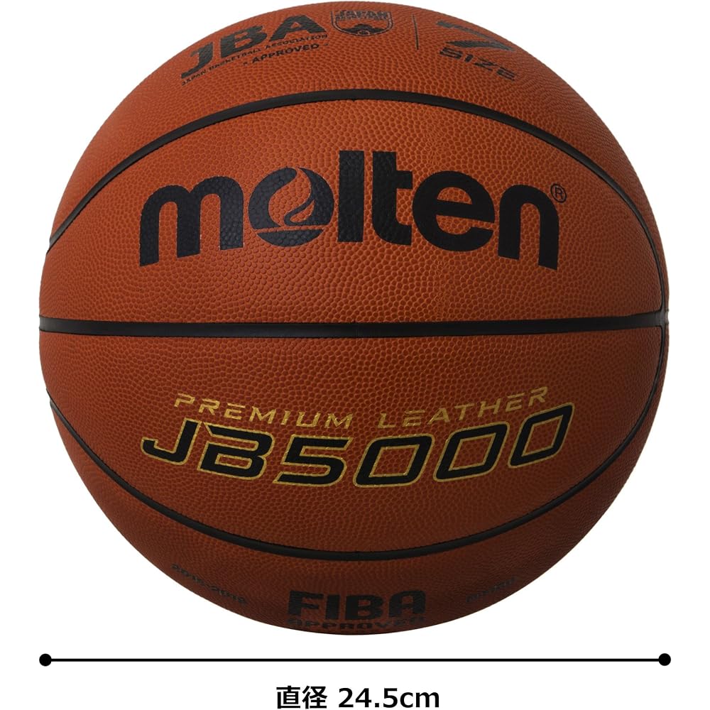 Molten JB5000 Basketball B7C5000 Size 7 Official Game Ball Durable Rubber Construction