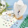 1set 48pcs Electroplated Glass Pendants Back  Faceted Polygon Mixed color 19x11x5mm Hole: 1.2mm