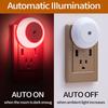 LED Night Lamp Super Bright Auto On/Off Energy Saving Plug And Play Flicker Free Illumination ABS Light Sensor Control Round LED Lamp Home Supplies