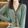 Кардиганы, свитер женские 2022. Ранняя весна, кардиган женский, с V-образным вырезом, свободный цветной свитер, свитер весенне-осенний.